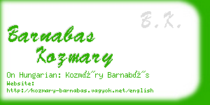 barnabas kozmary business card